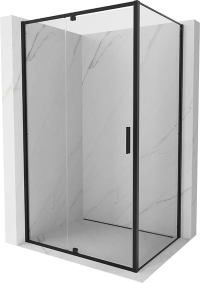 Mexen Exo draaideur douchecabine 160 x 75 cm, transparant, zwart - 819-160-075-70-00