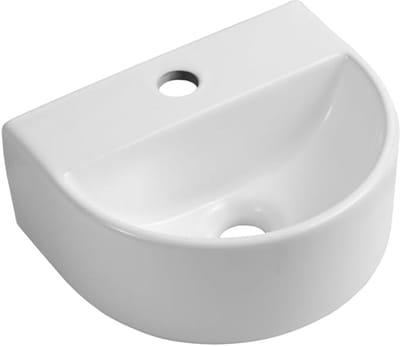 Ronde Keramische Wastafel Klein Compact voor Garderobe of Badkamer
