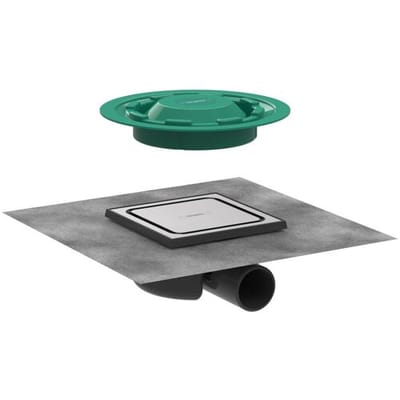 Hansgrohe RainDrain Spot - Doucheput met rooster 15x15 cm, geborsteld rvs 56055800