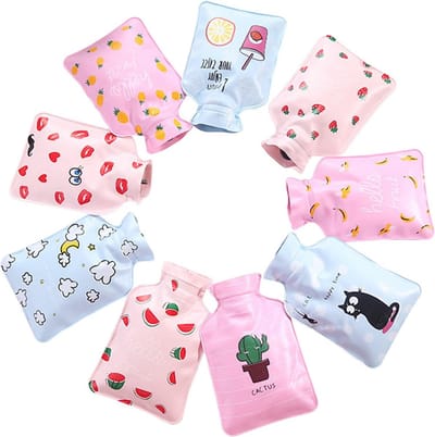 Dailygoods- Warmwaterfles Herbruikbaar - Mini Warmwaterfles - Handwarmer - Geschenkset - Spatwaterdicht - 9 Stuks