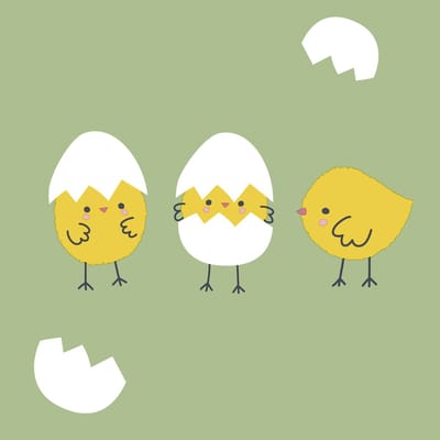 Duni Paas thema servetten Joyful Chicks - 20x - kuiken print - 33 x 33 cm - feestservetten - Paasontbijt tafeldecoratie servetjes