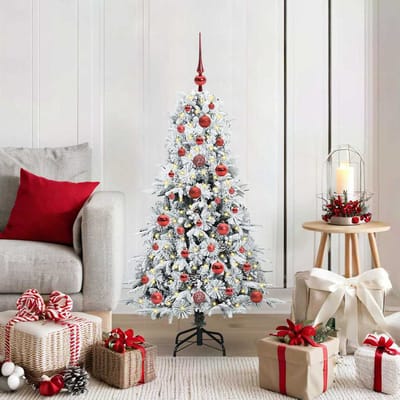 vidaXL - Kunstmatige - Hinged - Kerstboom - met - 150 - LED - Wit - 120 - cm - PE - en - PVC