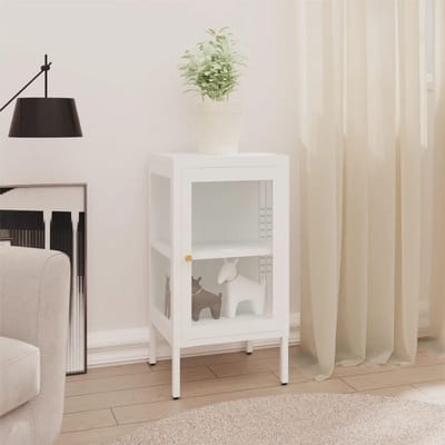Stijlvol dressoir - Bijzetmeubel metaal - Overzichtelijk opbergen - Verstelbare poten - 38 x 35 x 70 cm - Wit