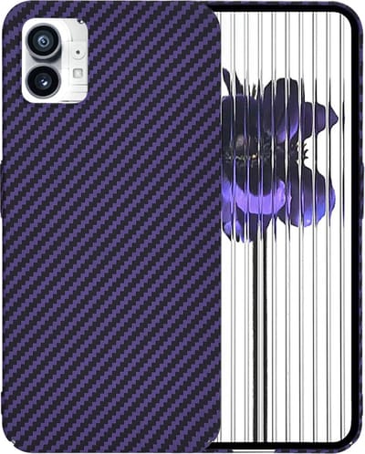 Hoesje geschikt voor Nothing Phone (1) - Techsuit Carbonite FiberShell Carbon Back Cover - Paars