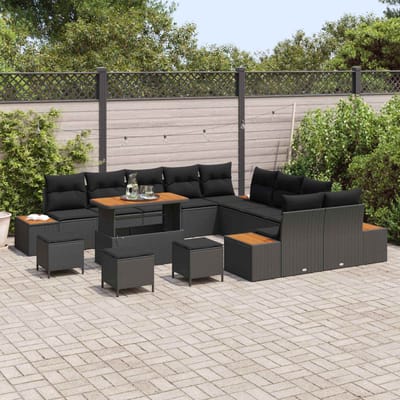 vidaXL - Tuinbank - Set - 14 - st - 13-Aantal - zitplaatsen - Zwart
