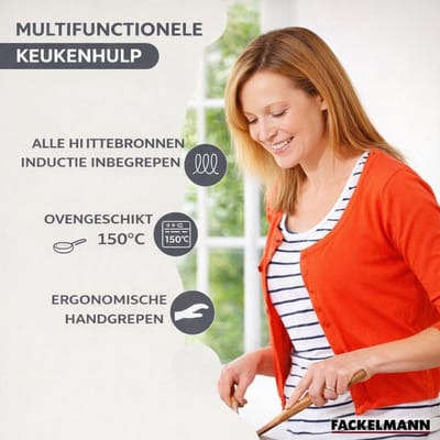 Set 1 pan 20 cm 3 pannen 12 16 en 20 cm roestvrij staal en 6 keukengerei Fackelmann Geneva