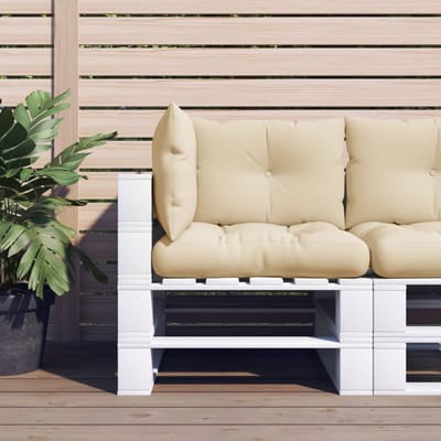 vidaXL - Palletkussens - 3 - st - stof - beige