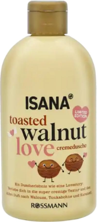 ISANA Douchegel Toasted Walnut Love - 1x500 ml | Verzorgende Douchegel - Walnoot - Tonkaboon - Karamel | Verzorgingsproducten Limited Edition 2025