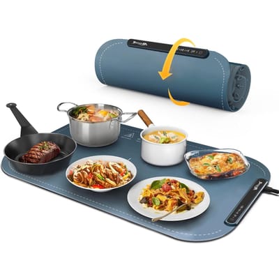 Tapis chauffant pour aliments Plateau chauffant électrique pour buffets Tapis chauffant en silicone enroulable avec 3 US