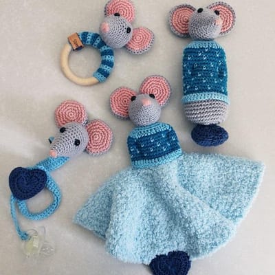 Haakpakket baby set muis Oscar