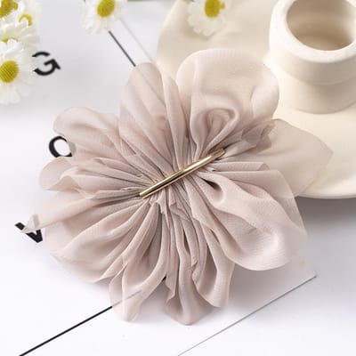 Gros Printemps Pinces À Cheveux Femmes En Mousseline De Soie En Métal Fleurs Porte-queue De Cheval Épingle À Cheveux Barrettes Mode Filles Accessoires De Cheveux Hairgrip rose