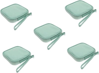 Koptelefoon Opbergtas - Kabel Organizer Tas - Oortjes Opbergen - PU Materiaal - 13x13x2CM - Groen