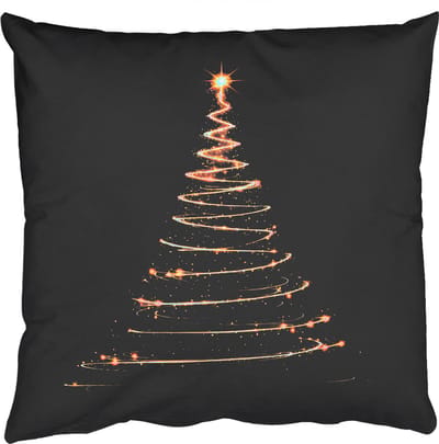 Sierkussens - Kussentjes Woonkamer - 50x50 cm - Magisch - Kerstboom - Lichtspiralen - Zwart