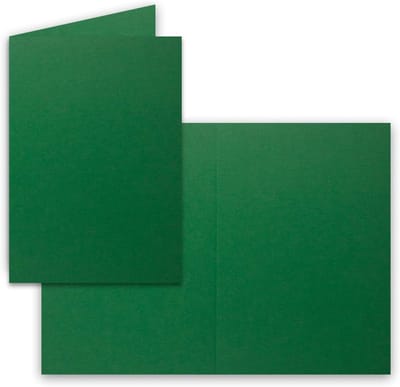 Set van 25 Donkergroene Blanco Vouwkaarten DIN A5 - Dubbele Kaarten voor Uitnodigingen en Hobby