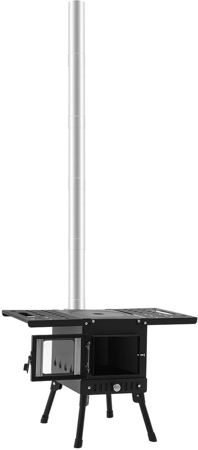 CORE Campingkachel - Opbouwbare houtkachel - Met handschoenen - Buitenkachel - Verstelbare hoogte - Voor Braden en Grillen - 22x31.5x21cm