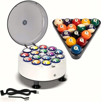 Biljartbalreiniger - Automatische reiniger - Ballen Polijsten - Voor 16 ballen - 41 x 41 x 30 cm - Zwart