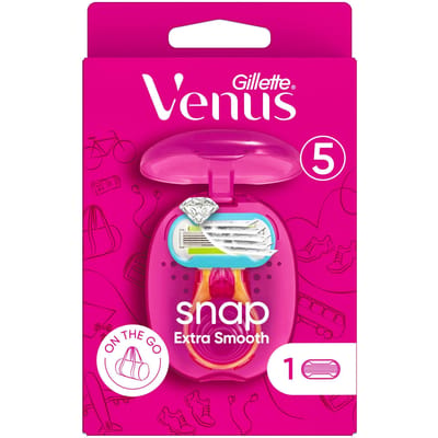 Gillette Venus Snap Smooth Extra - Voor Een Supergladde Scheerbeurt - 1 Mini-handvat - 1 Navulmesje
