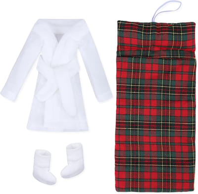 Poppenbadjas Set - Miniatuur Kleding - Kerst Spelen - Fantasie Bevorderend - 17 x 16 cm