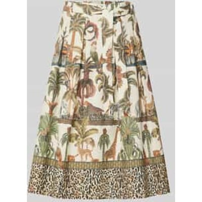 Midirok in all-over look met strikceintuur
