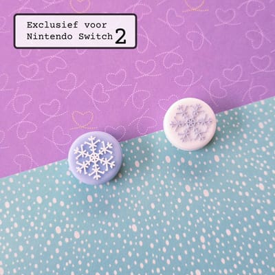 Sneeuw paars NS2 Thumb Grips - 2 Joycon dopjes - geschikt voor Nintendo Switch 2 - Schattig Cute Mooi Kerst