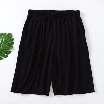 Heren Losse Shorts Dun Elastisch Ademend Stretch Snel drogend Casual Plus Size Pyjamabroek Strand Shorts 5XL zwart
