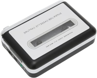 Draagbare cassettebandjes speler voor MP3-conversie met stereo-uitgang voor PC's en laptops, ideaal voor muziekarchivering en retro audio.
