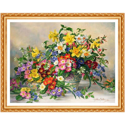 Bloem Kristal Diamantschilderij Kruissteek Mooi Kleurrijk Bloemen Handwerk Huisdecoratie 20X30CM black