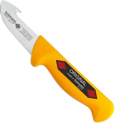 Eikaso Solingen Survivalmes voor Bushcrafting – 8 cm Lemmet – Stijf – Geel Handvat
