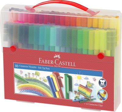 Viltstiften Faber-Castell Connector koffer 80 stuks