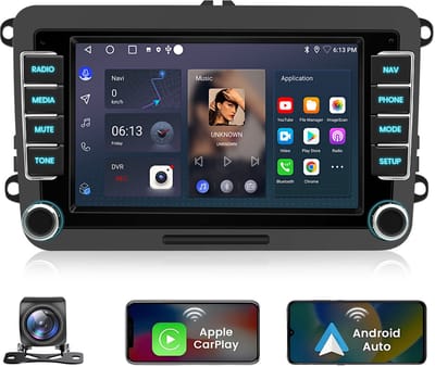 Hexinex Quad-Core Android 15 autoradio Geschikt voor VW GOLF 5 6 Touran Tiguan - Draadloos CarPlay, Android Auto, multimediaspeler, 2GB+64GB, +Achteruitrijcamera