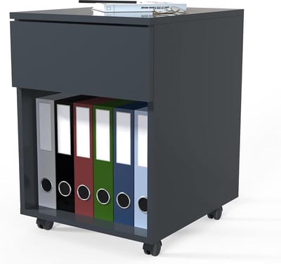 Ladeblok met wielen - Kantoorunit Mobiele kast - Werkplek organiseren - Push-to-open lade - h. 55 x b. 39 cm