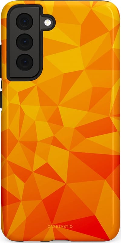 Casetastic Hoesje Geschikt voor Samsung S21 FE - Stijlvolle Beschermende Duo-layer Case - Citrus Polygoon