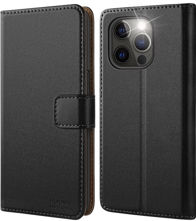 Dailygoody - Hoes voor iPhone 15 Pro - Premium Lederen Inklapbare Hoes - Zwart - Kaartenvak en Standfunctie - Voor dagelijks gebruik - Geschikt voor i