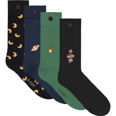 A-DAM Unisex 4-pack Casual Socks Multicolor Size: 36-40 | Socks Outlet | Unisex | Zwart