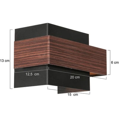 Wandlamp Muro 3368E Houtlook G9 fitting 15x12,5x13 cm Metaal Kunststof Steinhauer Trendy Binnen