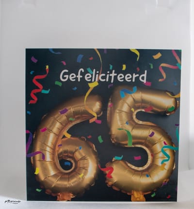 Gefeliciteerd wenskaart (A6) – 65 jaar verjaardagskaart | Kleintje Fotografie