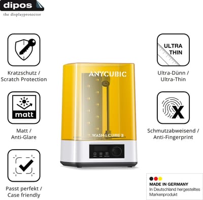 dipos – 2x Matte Beschermfolie geschikt voor Anycubic Wash Cure 3 Plus | Krasbestendige & antireflecterende Screenprotector Ultra-Thin