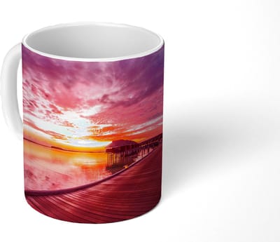 Mok - Koffiemok - Steiger - Water - Zon - Roze - Horizon - Mokken - 350 ML - Beker - Koffiemokken - Theemok
