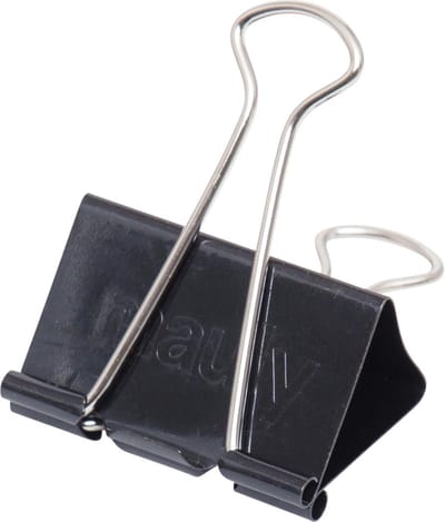 Papierklem maul foldback 215 19mm zwart 6 stuks