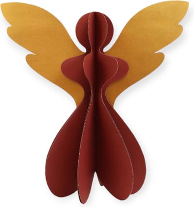 Imbarro - Kerstengel - 3D - XL - 46cm - Goud/Aubergine - Karton