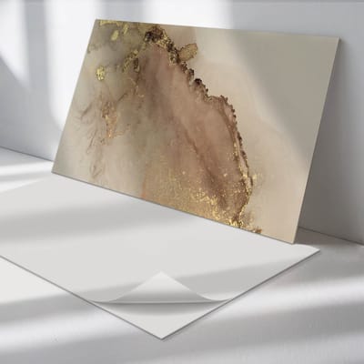 Wallfluent Vinyl Wandpaneel - Abstract patroon met vlekken Zelfklevende Wandbekleding - 100 cm x 50 cm - Beige Vinyl Wandpaneel - 1 stuk - Rechthoekig Wandbekleding Vinyl - Abstractie Wandpaneel - Wandpaneel PVC - Wandpaneel Keuken en Badkamer