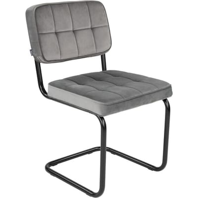 KICK® IVY Eetkamerstoel – Velvet – Buisframe – Grijs