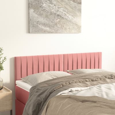vidaXL - Hoofdborden - 144x5x78/88 - cm - fluweel - roze