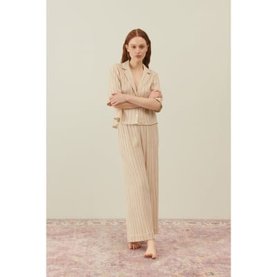 Louise Misha Pajamas Pants Melycia Multico Stripes Size: S | Wide-Leg & Flared Pants Outlet | Dames | Beige