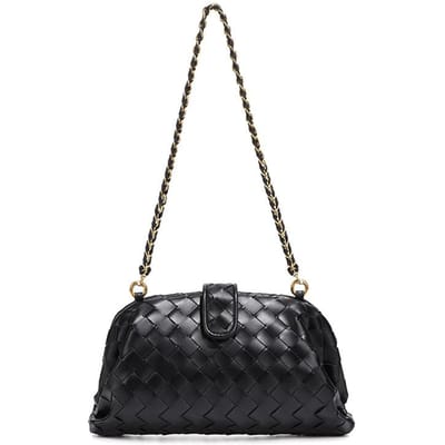 Geweven Tas, Clutch, Gepersonaliseerde Wolkentas, Modieuze Dames Single-shoulder Crossbody Tas, Kettingclip Schelptas gray