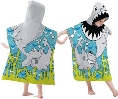 Dailygoods- Badhanddoek Poncho voor Meisjes - Zacht Microvezel - Absorberend en Duurzaam - Veelkleurig - 60 x 120 cm - Lichtgewicht