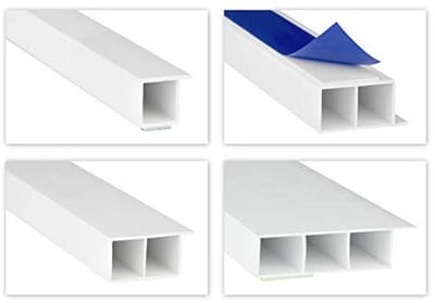 Holle Kamerprofielen PVC 15mm - Zelfklevende Afdeklijsten en Overhang voor Wandafsluitingen - 2 Meter per Lijst