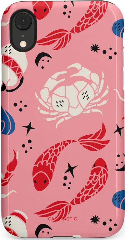 Casetastic hoesje geschikt voor Apple iPhone XR - Dubbellaagse bescherming - Zodiac in kleur - Fashion Case - Lichtroze Koraal Perzik
