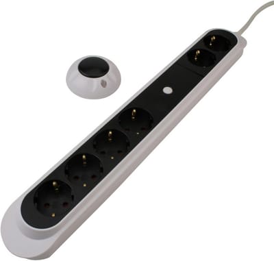UNITEC 47549 power strip with wireless foot stretch switch