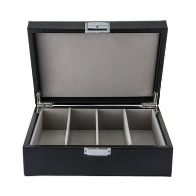 Emilie collection - brillendoos - zwart - luxe opbergdoos brillen en zonnebrillen - maat medium